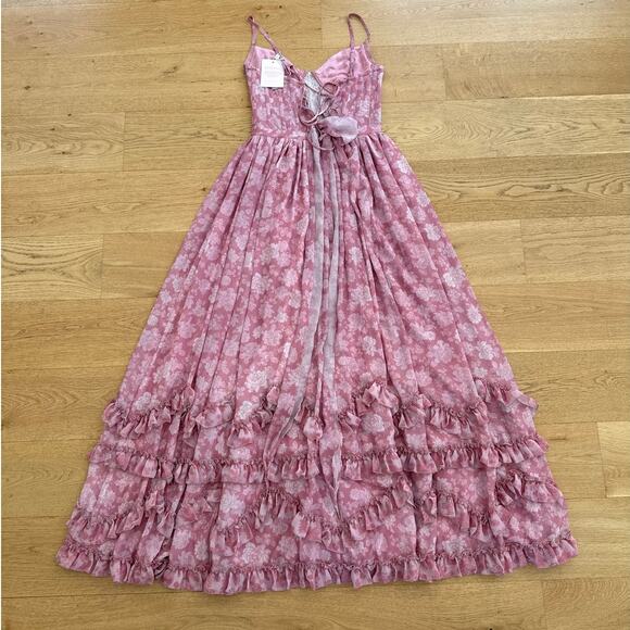 V. Chapman Maxi Dress Carmen Size 8 Pink - Picture 5 of 7